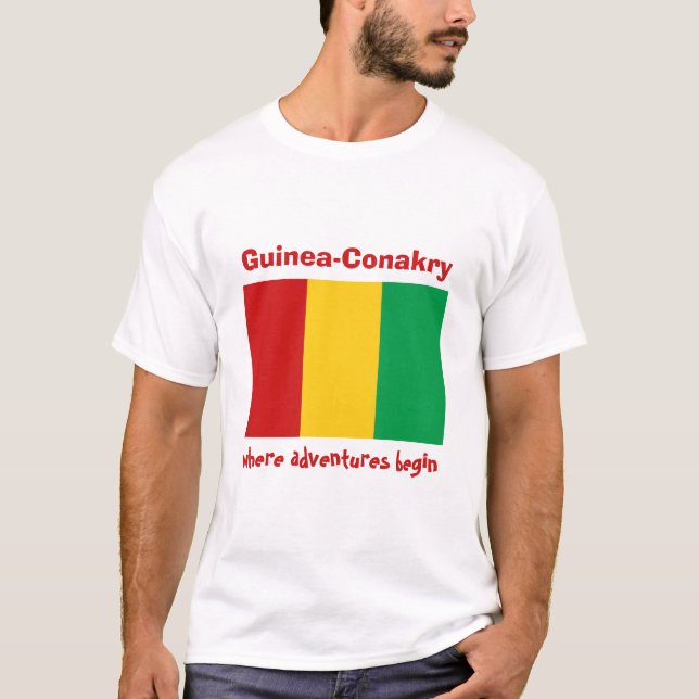 Bandeira de Guiné-Conakry + Mapa + T-shirt do (Frente)