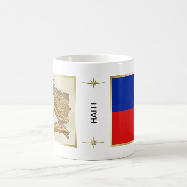 Bandeira de Haiti + Caneca do mapa (Centro)