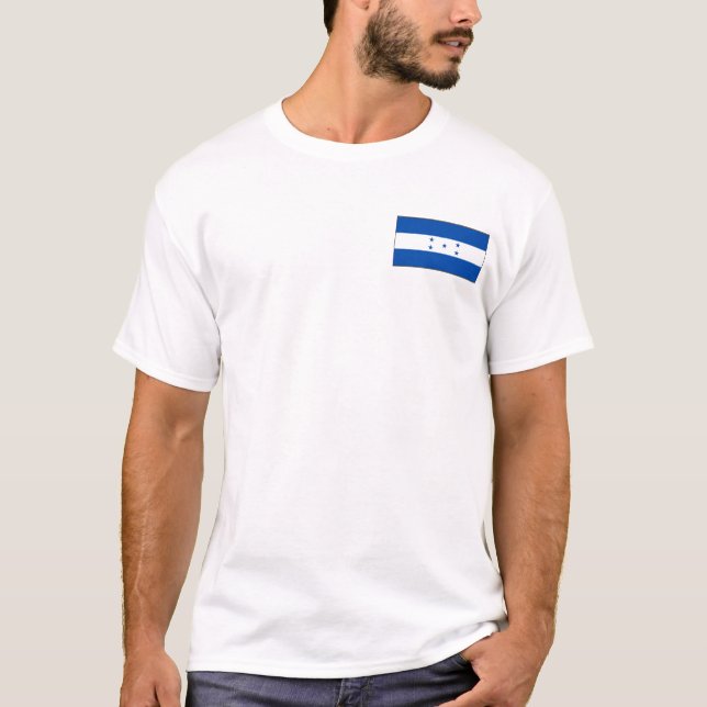 Bandeira de Honduras e t-shirt do mapa (Frente)