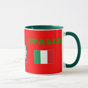 Bandeira de ITALIA & caneca da brasão
