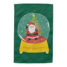 Bandeira de Jardim Papai Noel Globo de Neve