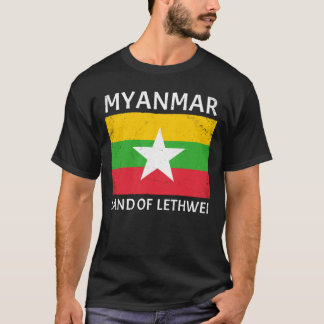 Bandeira de Lethwei de Myanmar T-Shirt