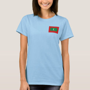 Bandeira de Maldives + T-shirt do mapa