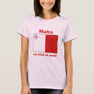 Bandeira de Malta + Mapa + T-shirt do texto