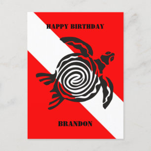 Bandeira de Mergulho Personalizada e Cartão Postal