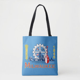 Bandeira de Milwaukee, Wisconsin Tote Bag