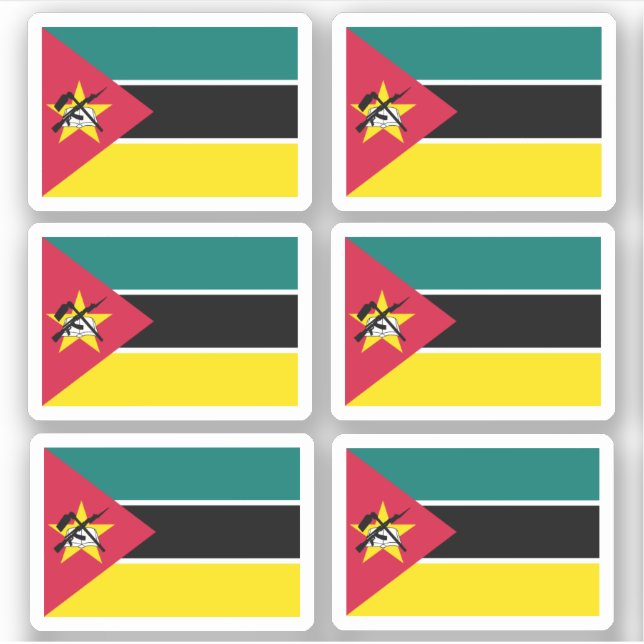 Bandeira de Moçambique - um adesivo de coleção (Frente)