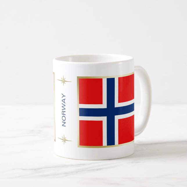 Bandeira de Noruega + Caneca do mapa (Frente Esquerda)