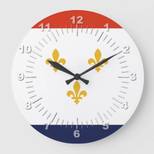bandeira de Nova Orleans (Luisiana) Relógio Grande