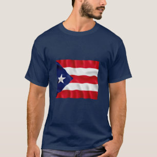 Bandeira de Puerto Rico - t-shirt escuro básico