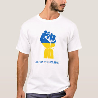 Bandeira de Punho Ucraniano Suporta T-Shirt Ucrâni