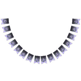 Bandeira de reabastecimento de flores roxas com aq