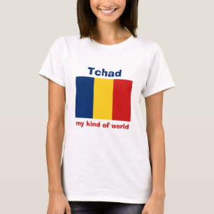 Bandeira de República do Tchad + Mapa + T-shirt d