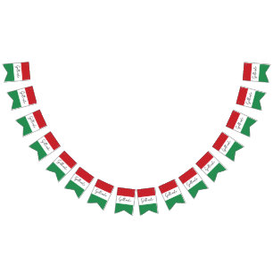 Bandeira de Reunião de Família Italiana Vermelha e