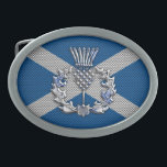 Bandeira de Scotland do impressão da fibra do<br><div class="desc">Um cromo de prata como o design escocês do applique do cardo em um fundo azul atrevido do impressão da bandeira de Scotland do estilo da fibra do carbono para um grande presente feito sob encomenda. O design do bordado está disponível em uma seleção de opções populares da cor. Use...</div>