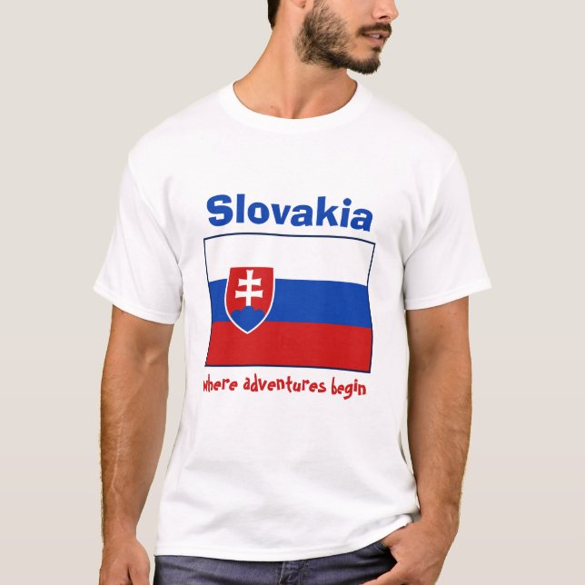 Bandeira de Slovakia + Mapa + T-shirt do texto (Frente)