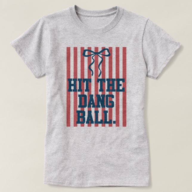 Bandeira de Softbol Coquete Fofa Camisa Divertida  (Frente do Design)