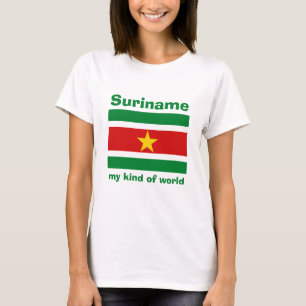 Bandeira de Suriname + Mapa + T-shirt do texto