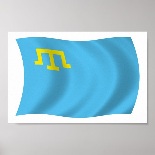 Bandeira de Tártaros da Crimeia Poster (Frente)