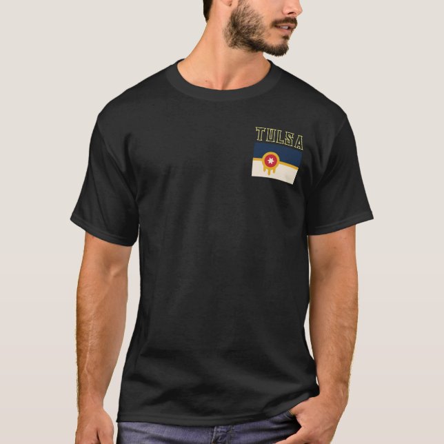 Bandeira de Tulsa, Oklahoma T-Shirt (Frente)