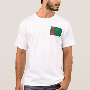 Bandeira de Turkmenistan e t-shirt do mapa