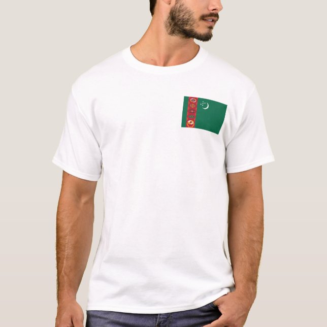 Bandeira de Turkmenistan e t-shirt do mapa (Frente)