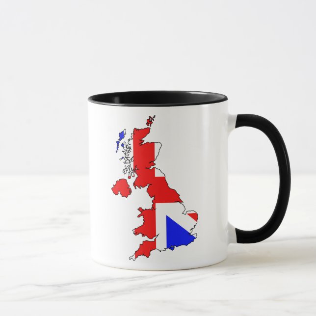 Bandeira de Union Jack na caneca britânica do mapa (Direita)