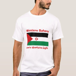 Bandeira de Western Sahara + Mapa + T-shirt do
