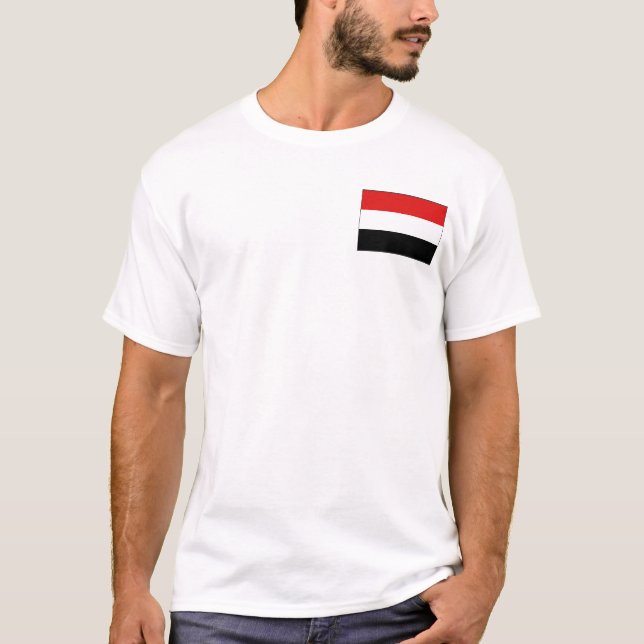 Bandeira de Yemen e t-shirt do mapa (Frente)