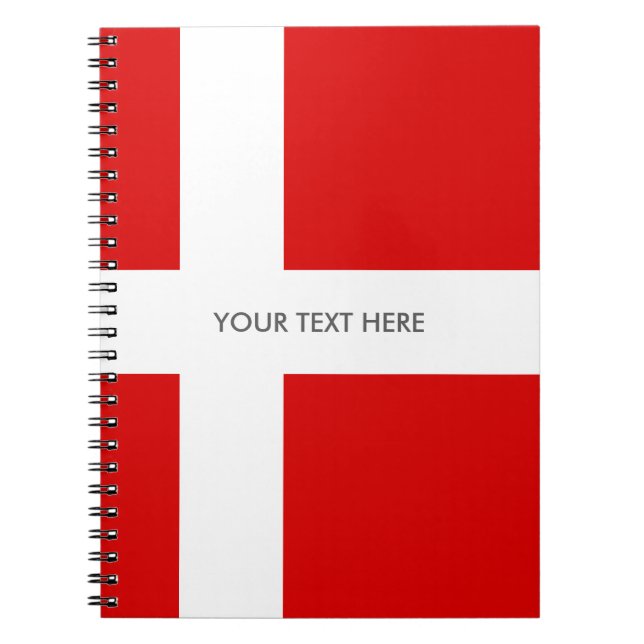 Bandeira dinamarquesa do caderno espiral feito sob (Frente)