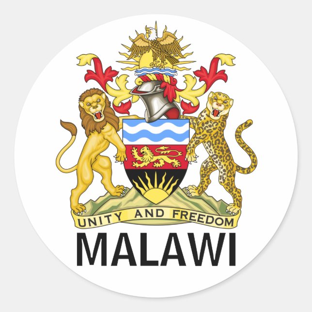 Bandeira do adesivo clássico redondo Malawi (Frente)