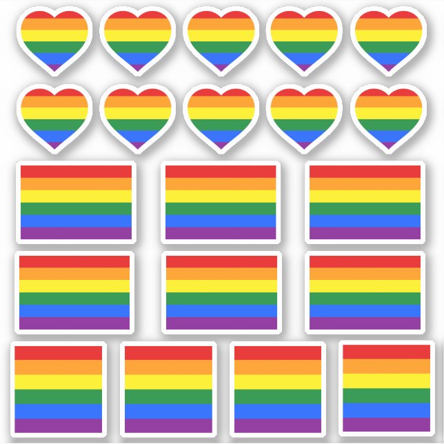 Bandeira do Arco-Íris & Adesivos do Orgulho / Cora (Frente)
