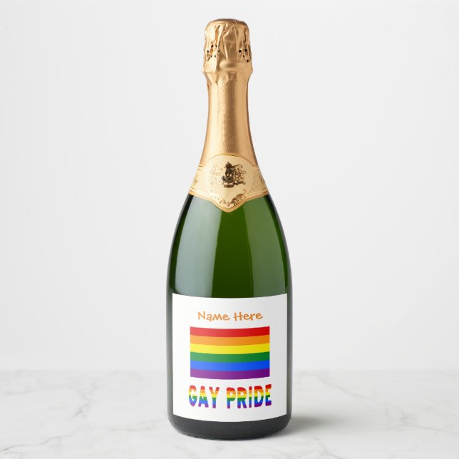 Bandeira do Arco-íris do Orgulho Gay Personalizada (Frente)