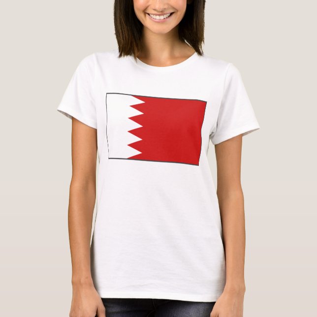 Bandeira do Bahrein x Mapa T-Shirt (Frente)