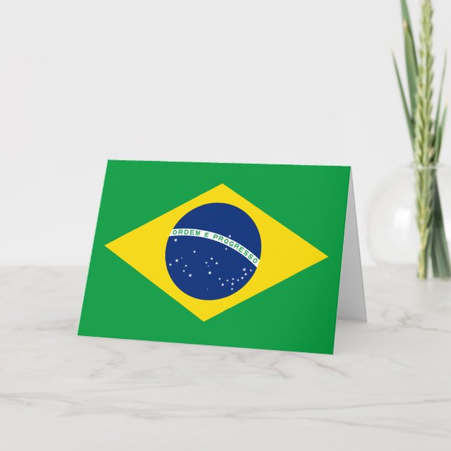 Bandeira do Brasil Cartões de agradecimentos dobra (Frente)
