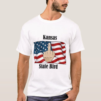 Bandeira do dedo médio da t-shirt de aves do Estad