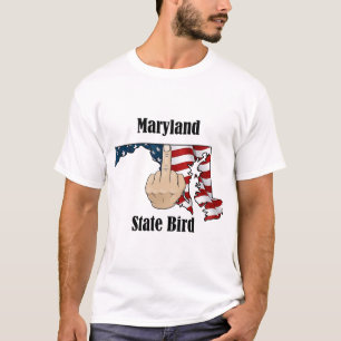 Bandeira do dedo médio de t-shirt de pássaros do e