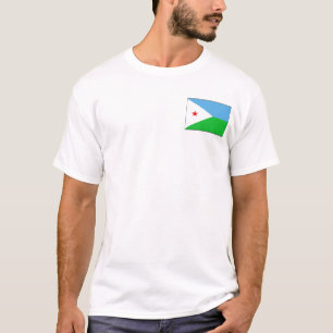 Bandeira do Djibuti e Mapa de T-Shirt