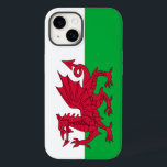 Bandeira do dragão galês<br><div class="desc">Caso iPhone 14 com a bandeira do País de Gales (parte do Reino Unido da Grã-Bretanha Excelente e da Irlanda Norte) com dragão vermelho,  bandeira branca e verde</div>