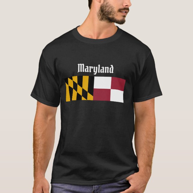 Bandeira do Estado de Maryland - T-Shirt (Frente)