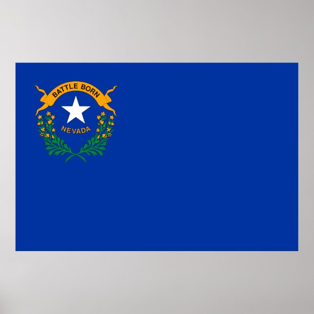 Bandeira do Estado de Nevada Poster (Frente)