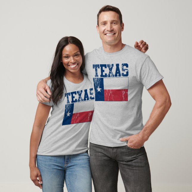 Bandeira do Estado do Texas - Camisa (em relevo) (Unissex)
