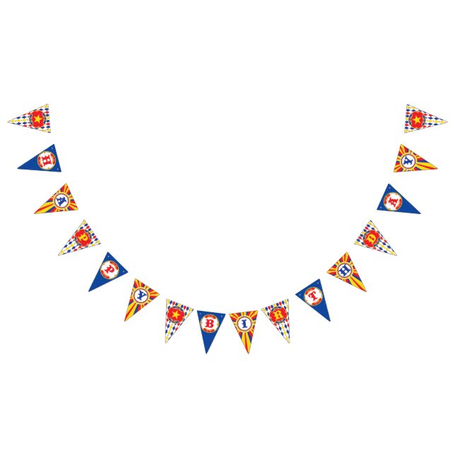 Bandeira do feliz aniversario do circo do vintage, (Todos)