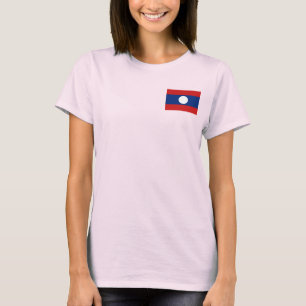 Bandeira do Laos e Mapa do T-Shirt