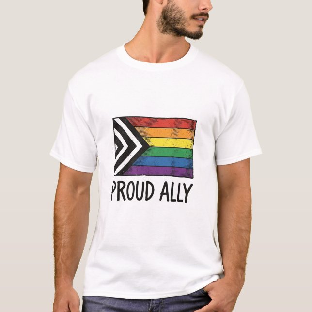 Bandeira do Orgulho Aliado Vector T-Shirt Design_1 (Frente)