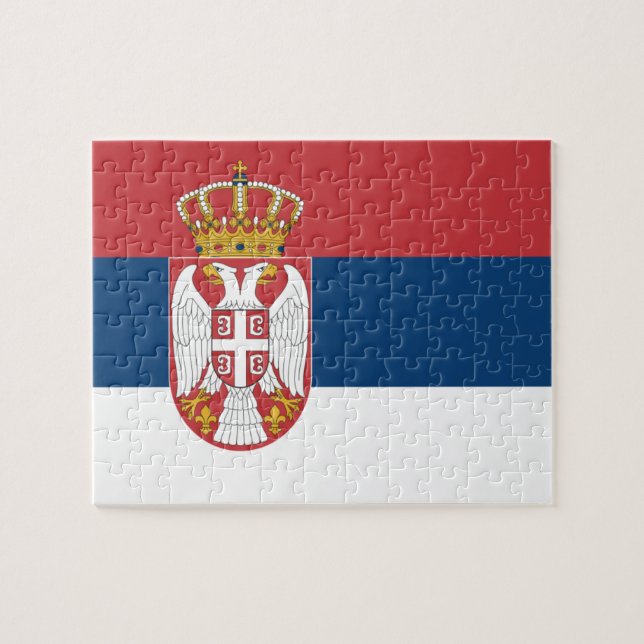 Bandeira do quebra-cabeça da foto de Serbia (Horizontal)