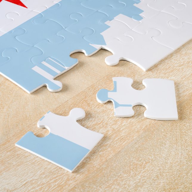 Bandeira do quebra-cabeça da skyline de Chicago (Lateral)