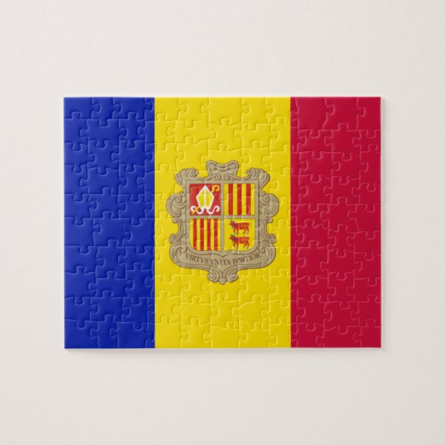 Bandeira do Quebra-cabeça de Foto de Andorra (Horizontal)