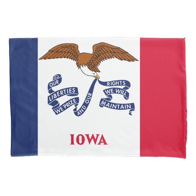Bandeira do Solteiro Patriótico Pillowcase de Iowa (Frente)