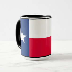 Bandeira do Texas com Bluebonnets em preto, Caneca
